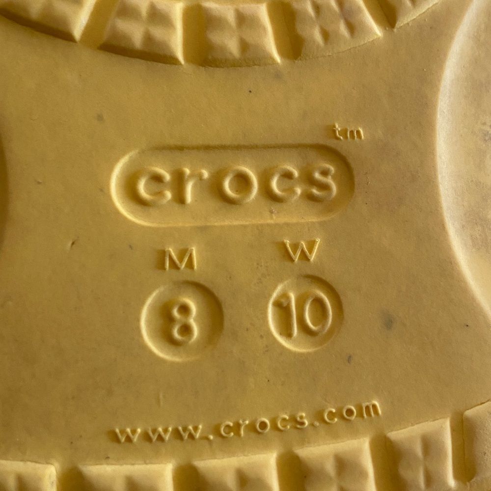 Crocs Unisex Yellow Slide Sandals Size W 10 M 8 - Picture 7 of 8